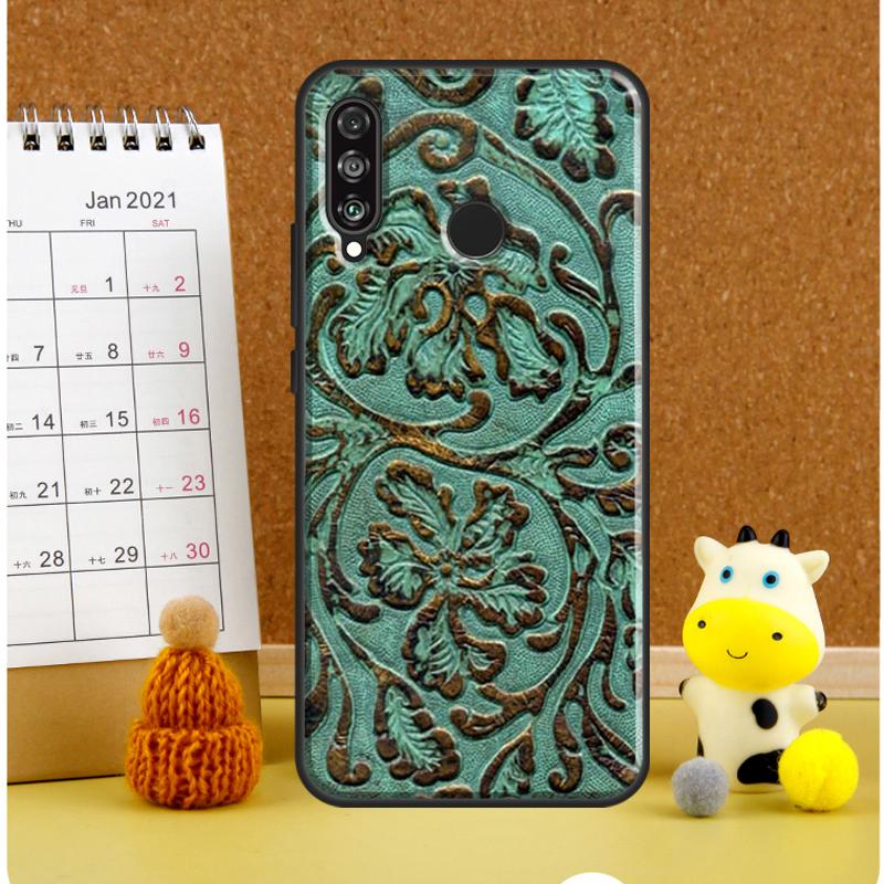 Brown Tooled Leather Pattern For Huawei Nova Y61 Y60 Y70 Y72 Y73 Y90 Y91 12i 11i 3i 7i 8i 9 10 SE P20 P40 P30 Lite Case