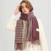 Imitation Cashmere Color Matching Plaid Warm Shawl Scarf Unisex Fashion Versatile Cold-Proof Fringed Scarf