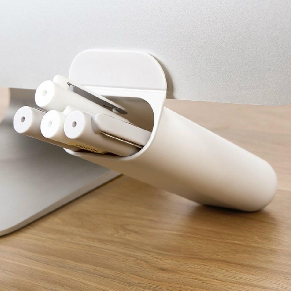Plastic Desk Pen Holders Clip-on Wall Mounted Storage Box PC Screen Pen Holder Stationery Storage