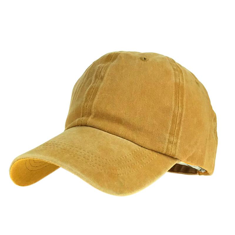 Washed and Made Old Light Board Baseball Cap Solid Color Cap Female Couple Men's and Women's Pure Cotton Light Board Sun Hat