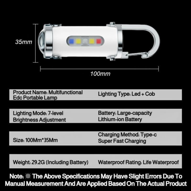 3-в-1 SOS Аварийный Фонарик Водонепроницаемый Брелок-Фонарик 7-уровневый USB LED COB Многофункциональный Аварийный Зарядный Фонарь