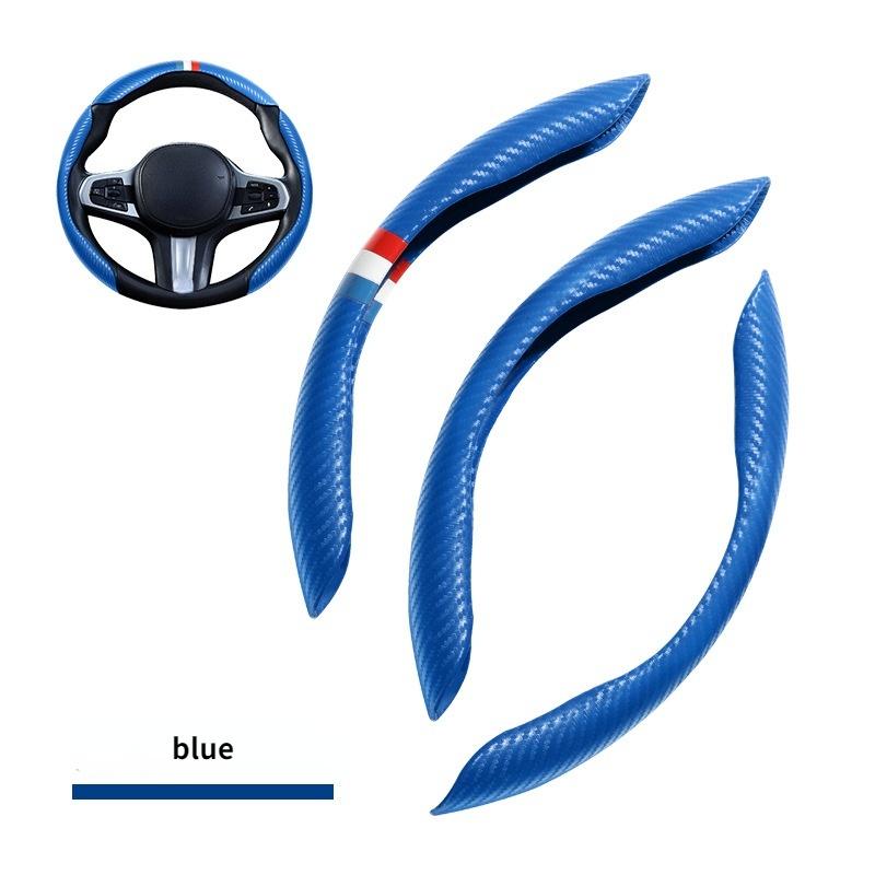 Чехол на руль Ультратонкий нескользящий кожаный чехол с электроприводом, спортивный чехол на ручку, автомобильные аксессуары, углеродное волокно