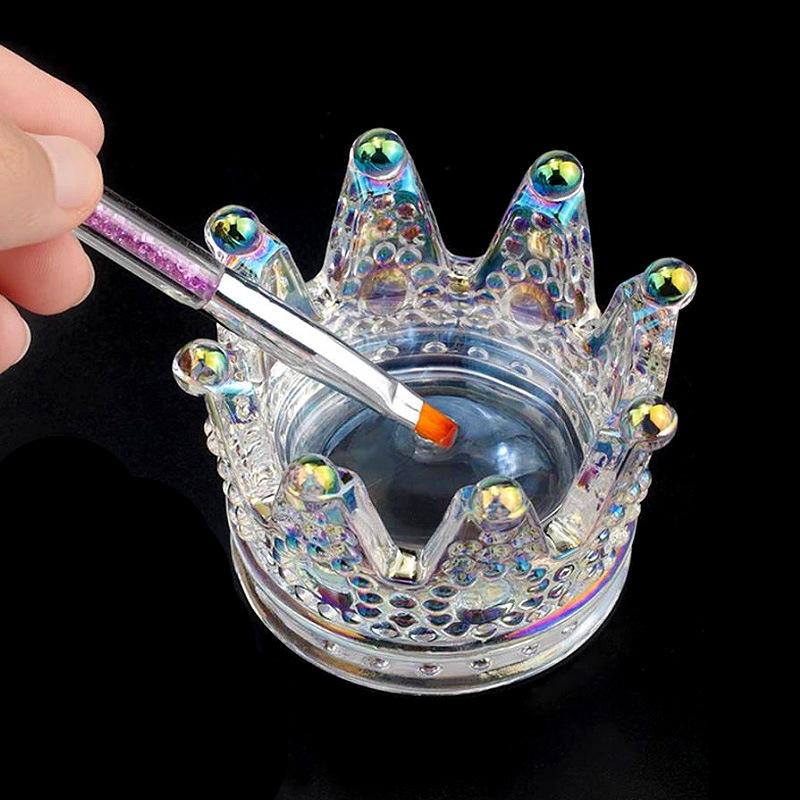 LOOTAAN Crown держатель для кистей для ногтей стеклянная стойка для маникюра акриловая УФ гелевая кисть для рисования подставка для ручек полка для демонстрации инструментов