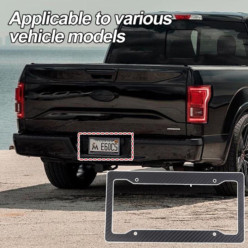 1/2 шт. Новый универсальный кронштейн для номерного знака автомобиля, держатель рамки номерного знака из углеродного волокна с набором винтов, автомобильные аксессуары