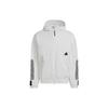 Adidas Толстовка с капюшоном на молнии с логотипом, мужская верхняя одежда, белая HN1928