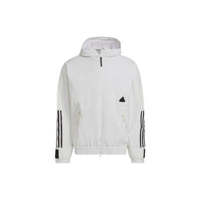 adidas Толстовка с капюшоном на молнии с логотипом, мужская верхняя одежда, белая HN1928