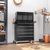 14 Drawer Two Part Tool Storage Chest On Wheels Black