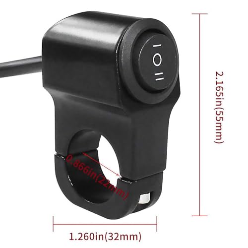 Водонепроницаемый переключатель для мотоцикла, фара, противотуманная фара, точечный свет, переключатель ВКЛ/ВЫКЛ, водонепроницаемый 12 В 22 мм, простая установка, подходит для мотокросса/мотоцикла/велосипеда