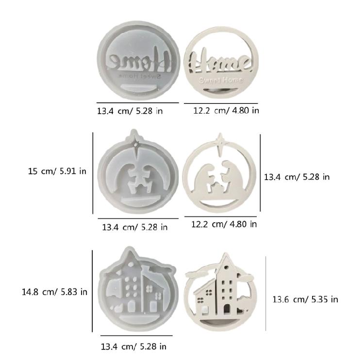 Silicone Mould Rings Sweet Home Hanging Pendant Mould Ornament Mould Cloud House Molds Craft Supplies Home Decorations