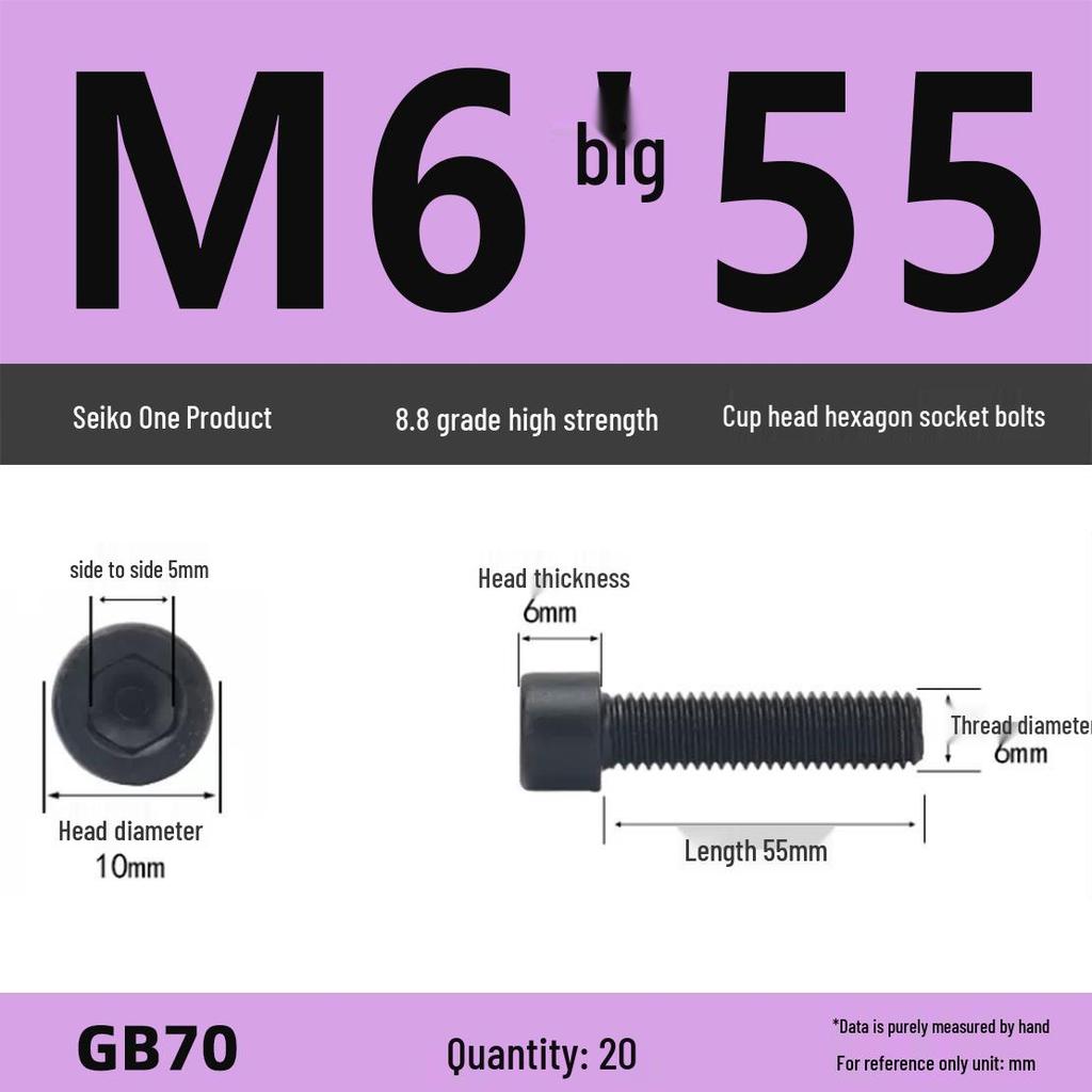 8.8 High-Strength Socket Head Cap Screw Bolt (M4-M16)
