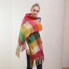 Women'S Warm And Thick Tassel Extended New Yarn Autumn And Winter Imitation Cashmere Plaid Scarf Winter Scarf