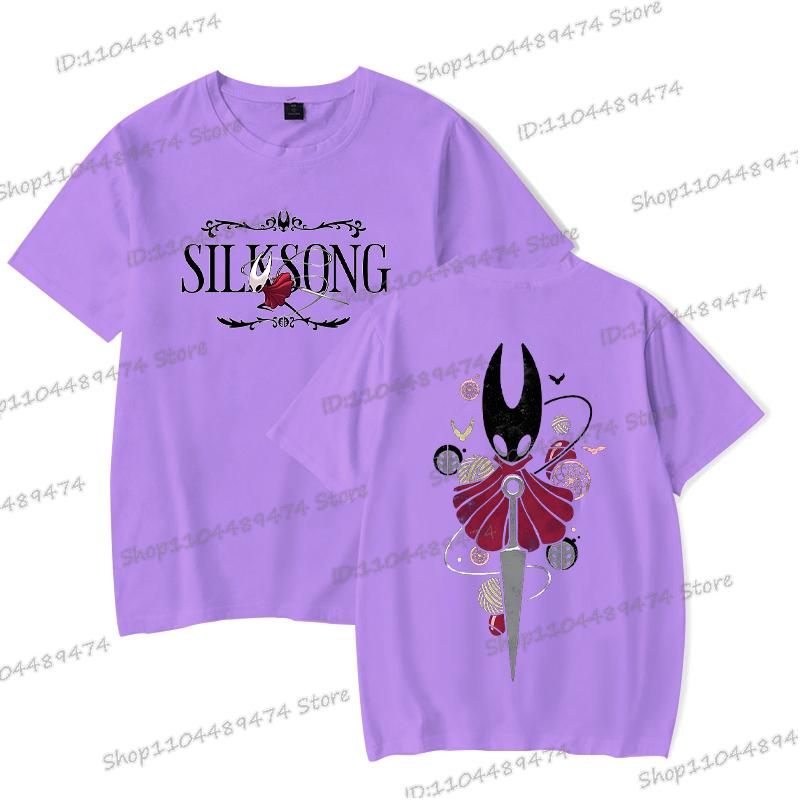 Hollow Knight Silksong Смешные Игровые Футболки Мужские Женские С Круглым Вырезом С Коротким Рукавом Y2K Топы Мультяшный Стиль Hollow Knight Унисекс Футболка