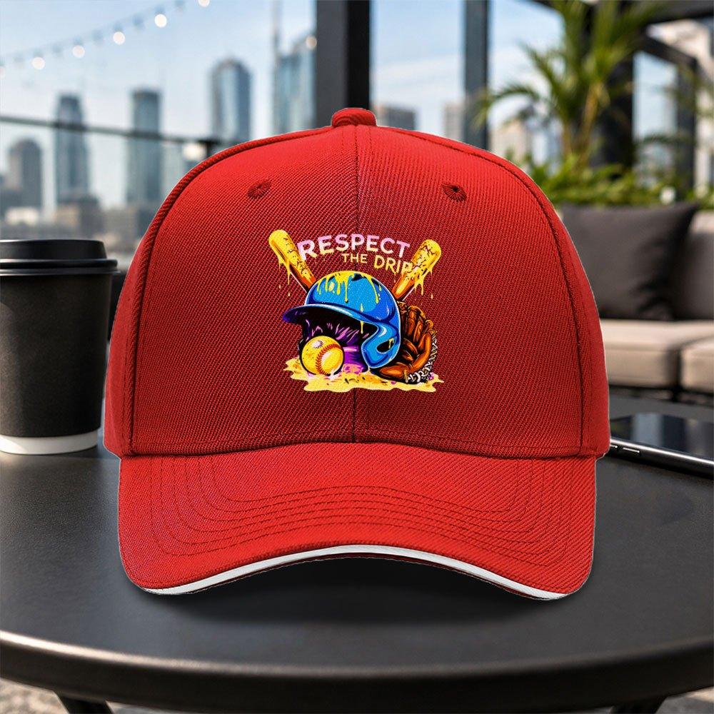 RESPECT THE DRIP Baseball Cap Unisex Adjustable Duckbill Hat Lightweight Travel Party Daily Wear Multiple Colors
