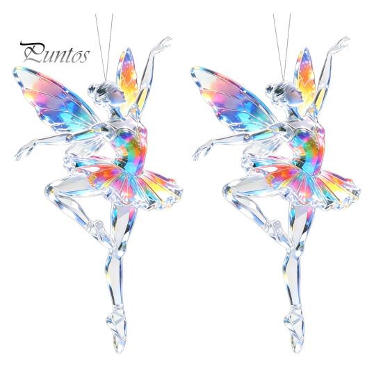 Festive Party Supplies 2Pcs Glitter Ballet Girl Keychain, 2D Acrylic Hanging Pendant for Bag Backpack, Sparkling Ornaments Trees Dancer Car