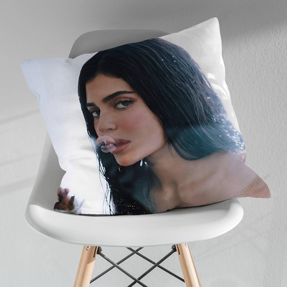 Sexy KKylie JJenner Actor Various Sizes Square Pillow Case For Car Home Bedchamber Decor Birthday Gift