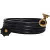 12 Feet Propane Tank Extension Hose with Gauge, Acme to Male QCC/POL Fittings for Gas Grill