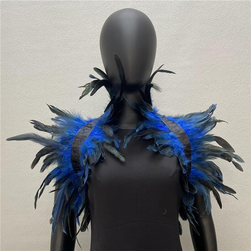 Halloween Cosplay Shawl Natural Feather Shrugs Shawl Luxury Feather Cape