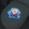 Самоклеящийся светящийся в темноте стикер на унитаз 'Лотос' Декорация крышки унитаза в ванной комнате Амбиентный декоративный стикер Настенный декор Наклейка