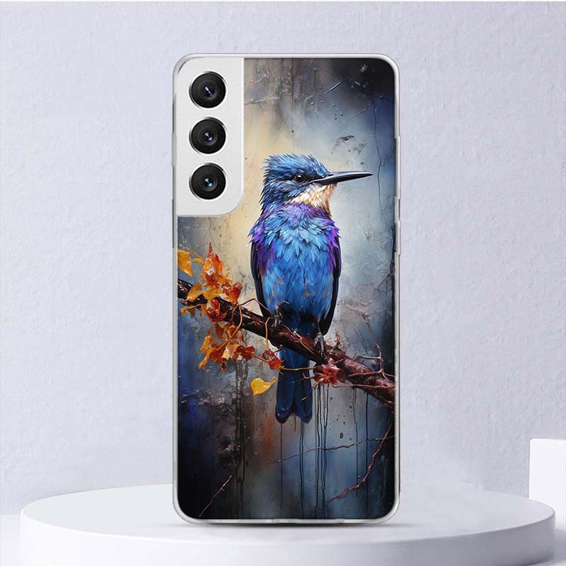 Animal Oil Painting Bird Soft Case For Samsung Galaxy S25 S24 S23 S22 Ultra Phone Cover S20 FE S21 Plus S25 Edge + Funda Coque