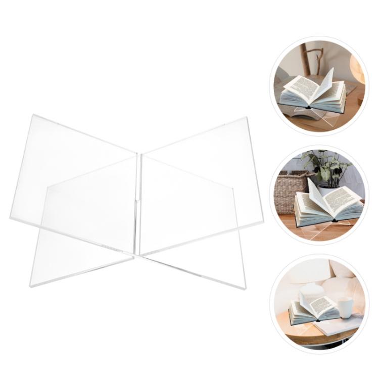 X-shaped Acrylic Bookshelf Transparent Book Sheet Music Display Stand