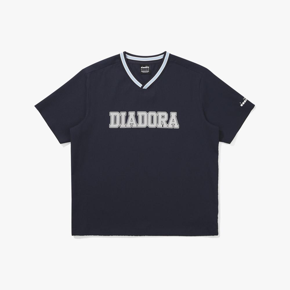 Diadora Ситцевая рубашка с коротким рукавом, цвет Пистолетно-синий