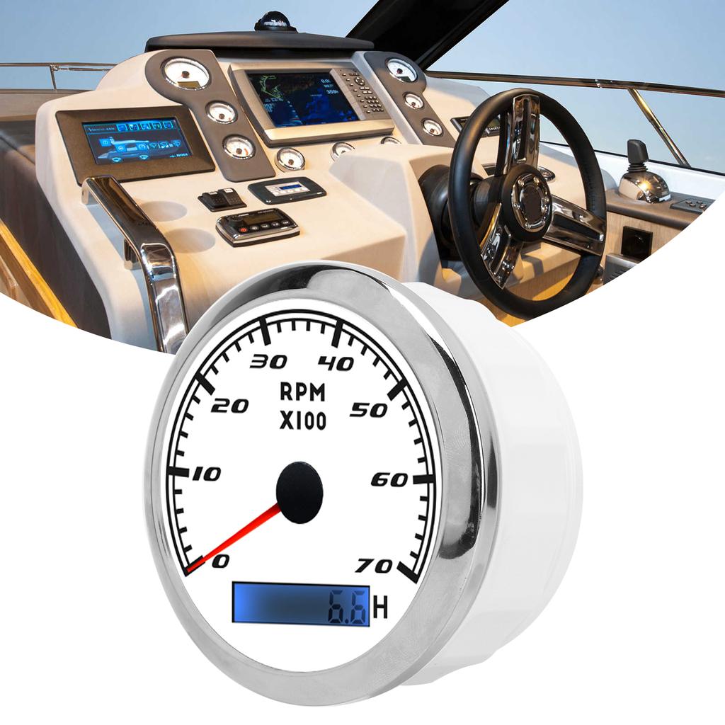 Pointer Tachometer Waterproof Marine Accessory   for Automobiles Boats Yacht RV 9‑32V