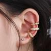Ear Hole Chain Zinc Zinc Alloy Rhinestone  Hoop Earrings Cartilage Stud Ear Bone Clip Earring Ear Clip