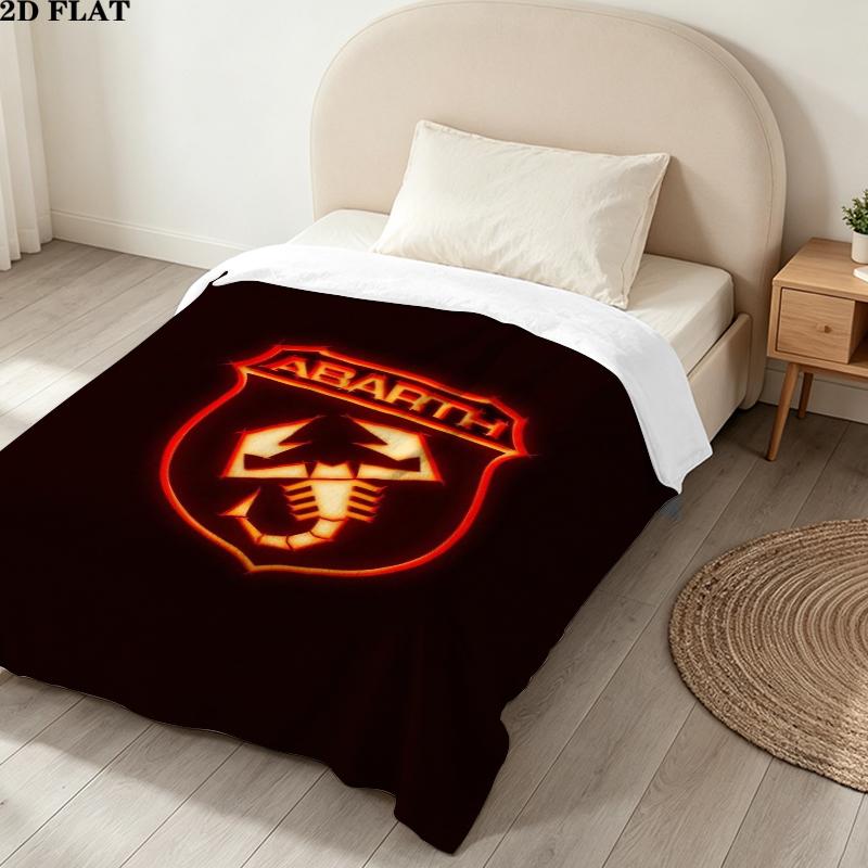 Abarth Print Flannel Blanket, High quality Comfortable for All Seasons, Home Decor, Warmth and Comfort, Perfect for Christmas Gifts
