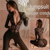 Man Yan Sexy Lace See-Through Secretary Bodysuit with Zipper 9672