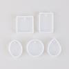 5Pcs/Set Keychain Silicone Mold Set Round Rectangle Pendant Jewelry Making Mould