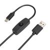Прочный кабель для зарядки Type C на USB 5V 3A, 1M / 3.3ft, с кнопкой включения/выключения, кабель питания Type C для Raspberry Pi 4B