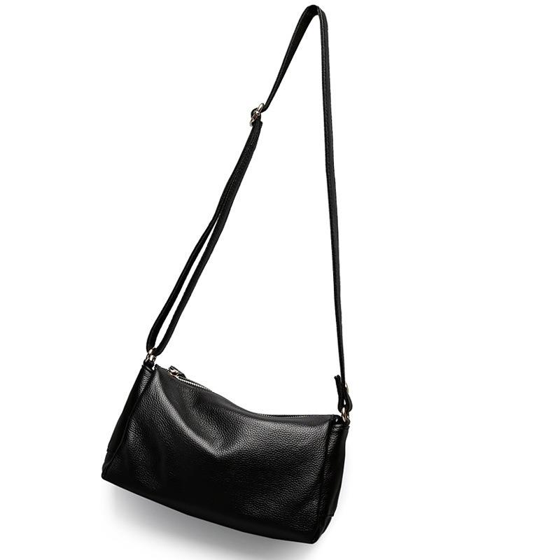 Women's One-shoulder Oblique Small Bag Women's Simple Top Layer Cowhide Soft Leather Bag