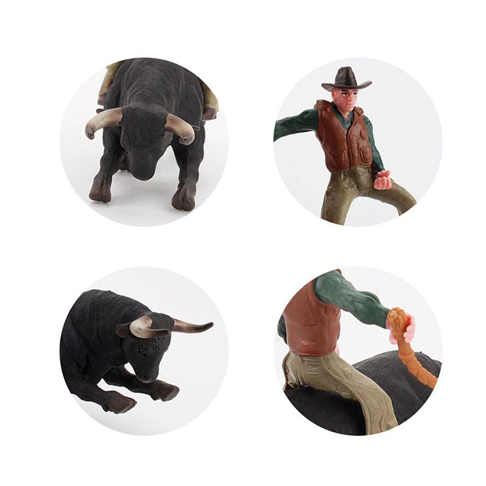 Scene Accessories Collectible Character Model Animal Toys Rodeo Bull Bull Rider PVC Model