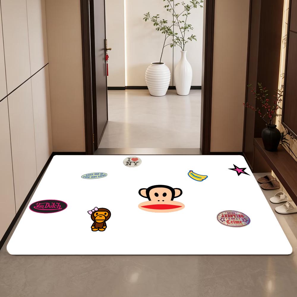 Cartoon-P-Paul Frank Floor Mat Diatomite Bath Mat, Quick Dry Absorbent Non-Slip Door Mat