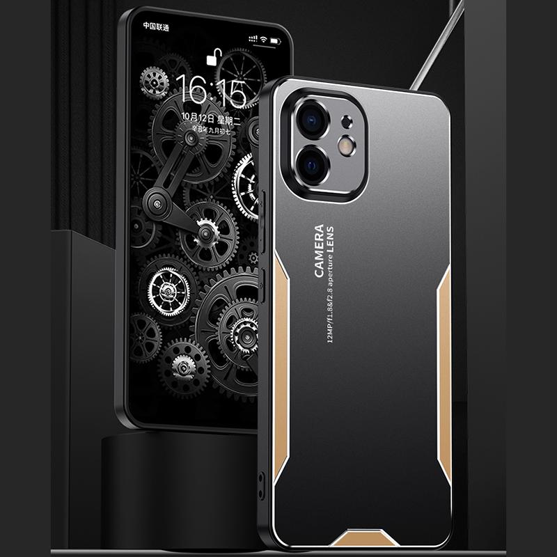 Для iPhone 12 Чехол для телефона Алюминиевый сплав+ПК+ТПУ Военный класс Ударопрочный чехол