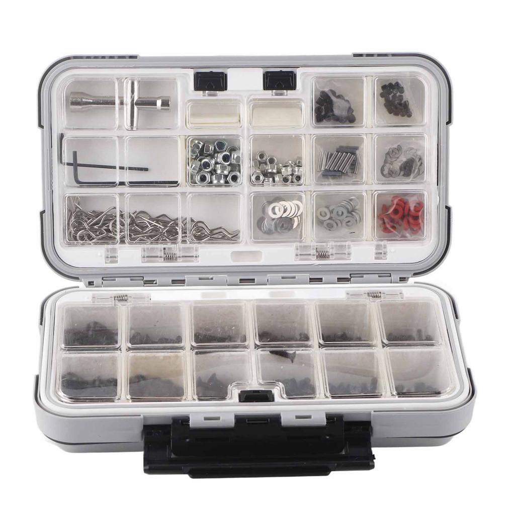 523pcs RC Screw Kit Clear Thread Partitioned Storage Iron Material Screws Assortment Set for 1/8 for 1/10 Model Car