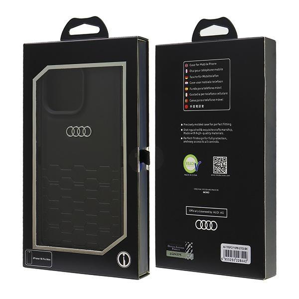 Audi Synthetic Leather Iphone 16 Pro Max6.9 Czarny/Black Hardcase Au-Tpupcip16Pm-Gt/D2-Bk
