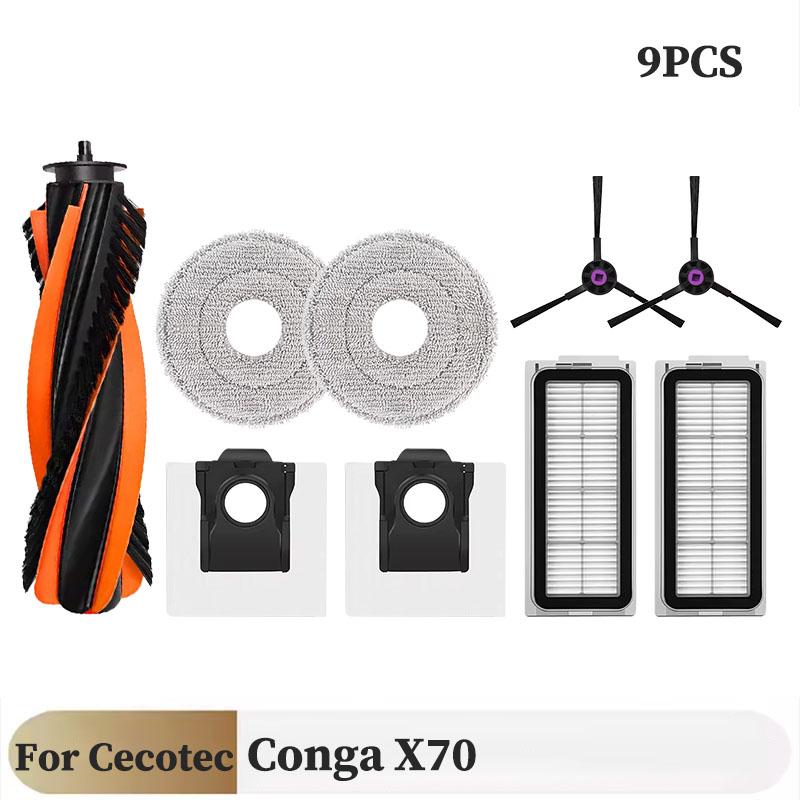 Для ( Cecotec Conga X70 ) Запасные части Аксессуары Основная боковая щетка HEPA-фильтр Тряпка для швабры Мешок для пыли