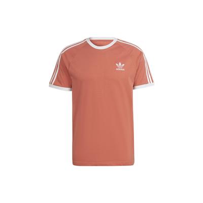 Футболка Originals Trefoil 3-Stripes с логотипом, полосатая, с круглым вырезом, коротким рукавом, мужские топы, коричневые HK7276