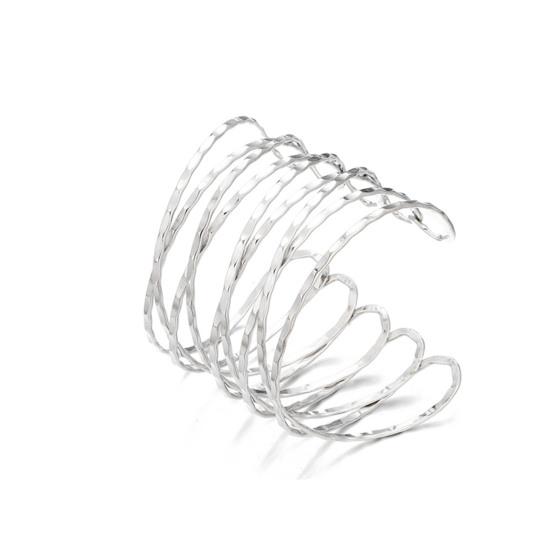 Женское кольцо на руку, открытое, многослойное, полое, регулируемое, цветное, полированное, гальваническое, из нержавеющей стали