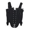 Women French Vintage Lace Up Corset Bustier Top Solid Color Boned Waist Shaping Camisole Vest