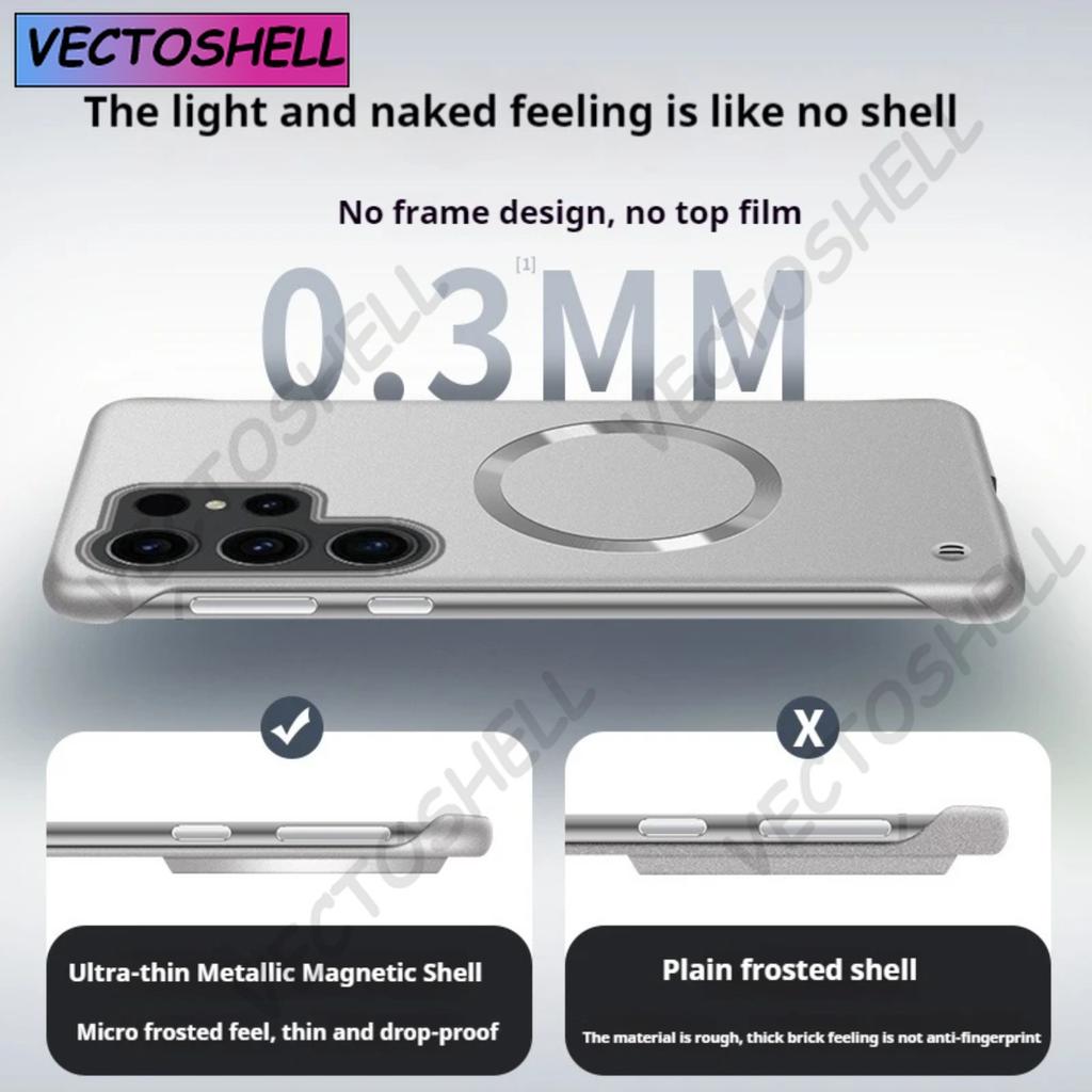 Thin Frameless Ultra Thin Magnetic Phone Case for Samsung Galaxy S26 Ultra S25 S24 S23 S22 Plus PC Hard Protective Cooling Cover