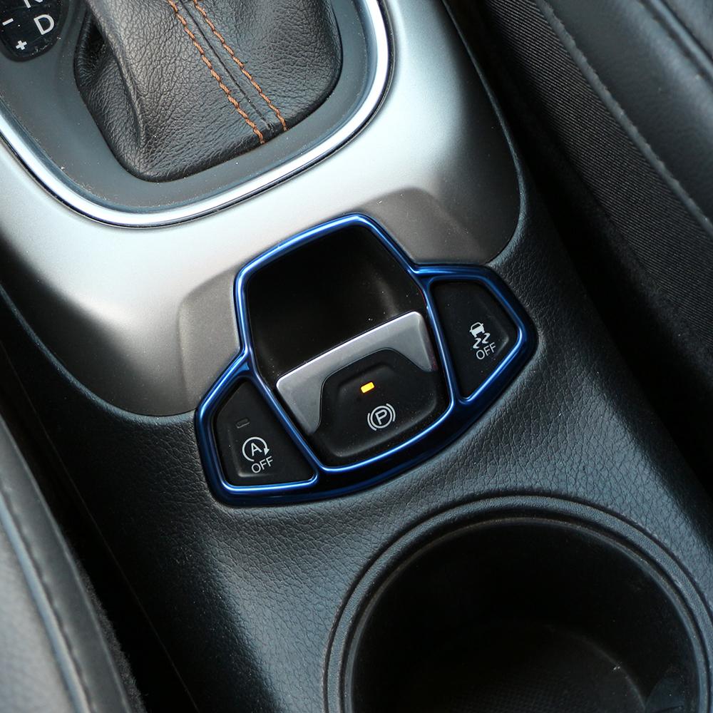 For Jeep Renegade BU 2015 - 2025 Compass 2018 - 2020 AT Hand Brake Button Cover Sticker Trim Decoration Interior Accessories