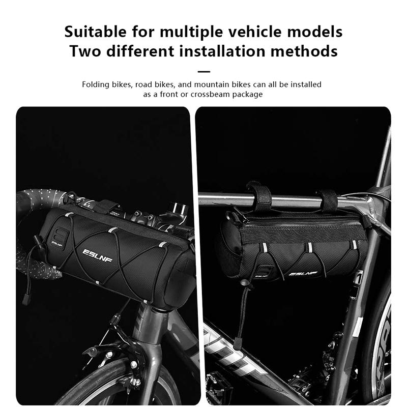 Eslnf Велосипедная передняя сумка Большая вместимость для хранения вещей Наружная водонепроницаемая многофункциональная сумка для езды на горном велосипеде Передняя сумка для горного велосипеда Аксессуары для велосипеда