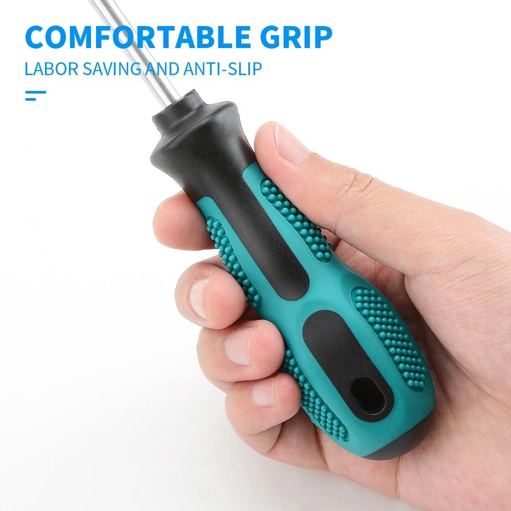 6mm Dia Magnetic Screwdriver Insulated Rubber Handle Slotted Screwdrivers Anti Slip Phillips Screwdriver Installation
