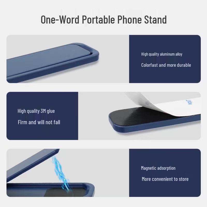 Compact Magnetic Alloy Phone Stand: Foldable, Invisible, Convenient Holder