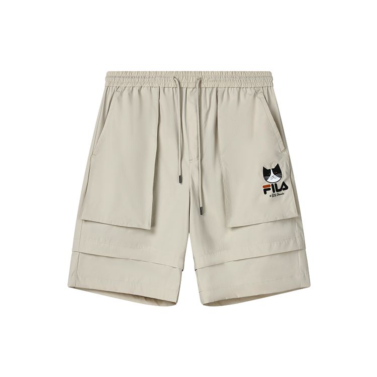 Fila X Коллаборация Pepe Shimada Повседневные Дышащие Спортивные Тканые Шорты Мужские шорты Светло-хаки F11M133898F-LK