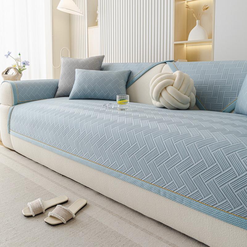 Cool Ice Silk Special-Shaped Sofa Cushion New Fixed Non-Slip Summer Mat Seat Cushion Irregular Sofa Cover