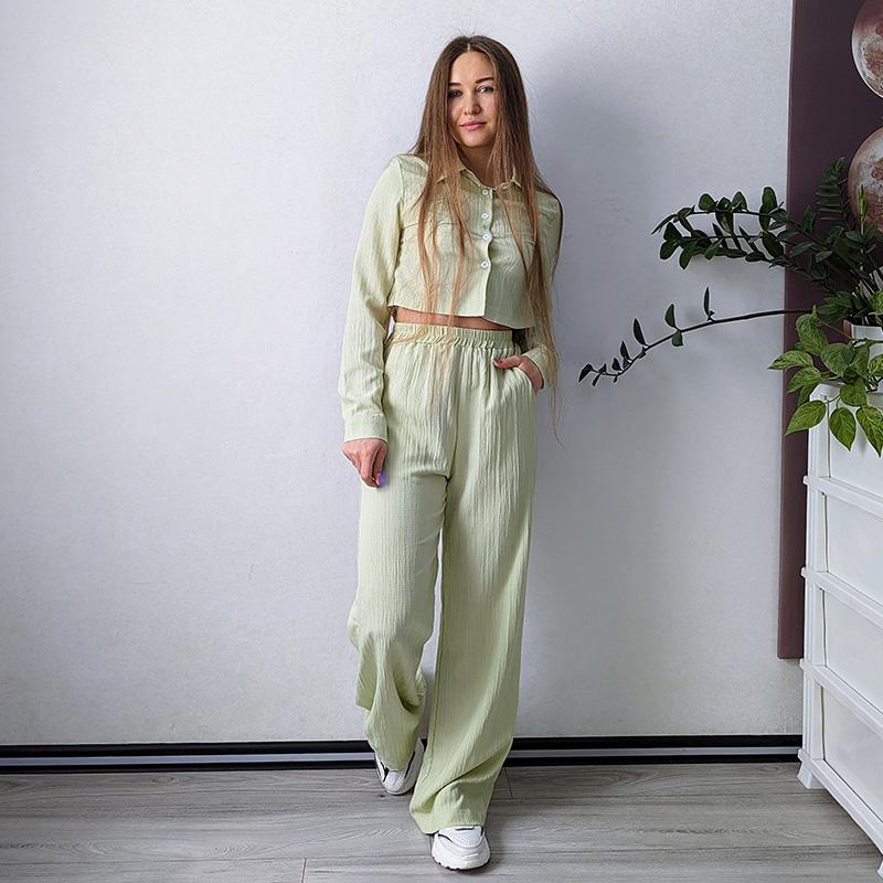 Streamgirl женские летние брюки комплекты из 2 предметов укороченные топы и широкие брюки белый шифон тонкие комплекты брюк из двух предметов женские костюмы