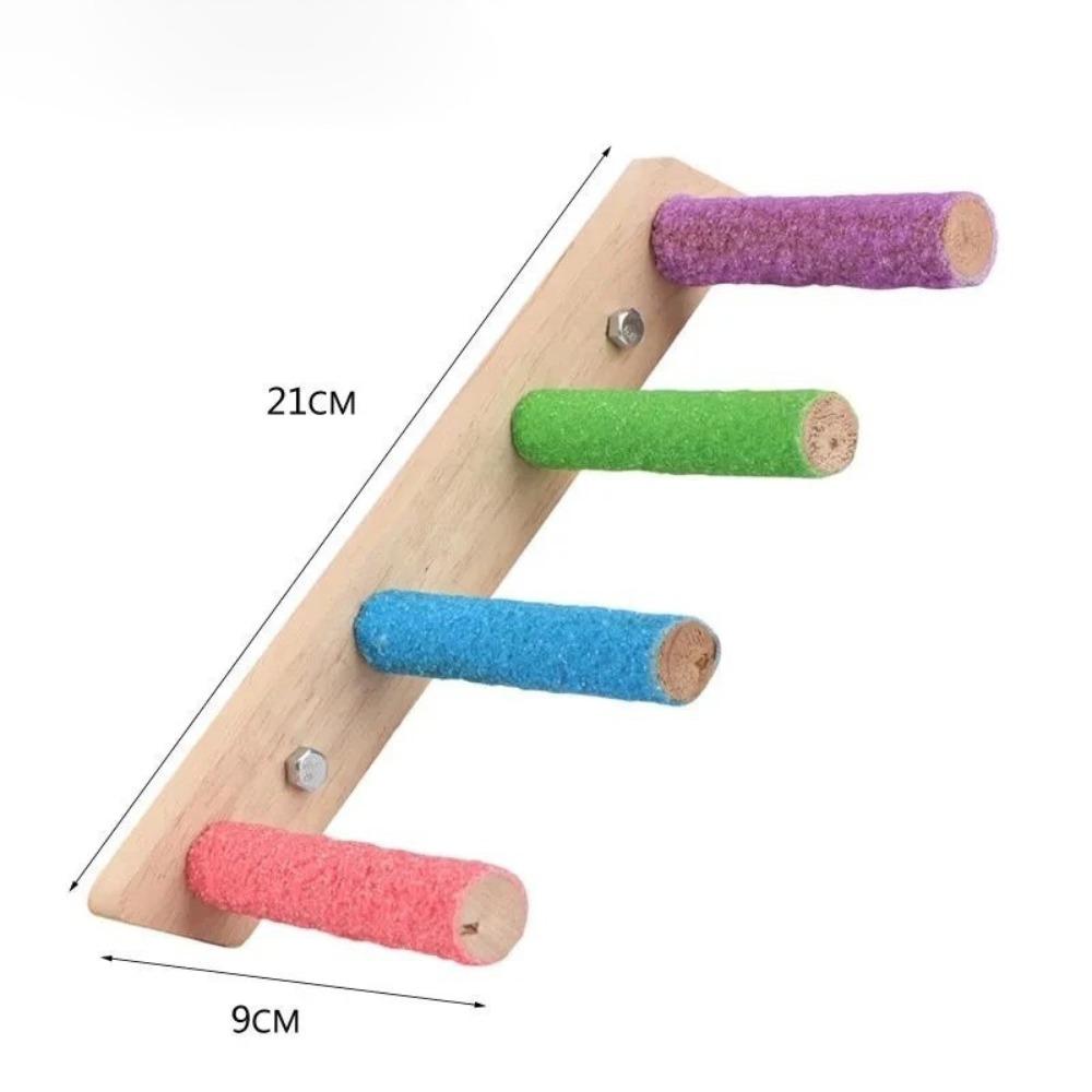 Colorful Perches Bird Ladder Wood Bird Climbing Toy New Bird Bridge Climbing And Perching